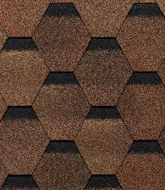 Гибкая черепица Docke PIE EURASIA/ ШЕСТИГРАННИК/ Светло-коричневый андулин Гипкий черепица andulin мягкая кровля Гибкая черепица