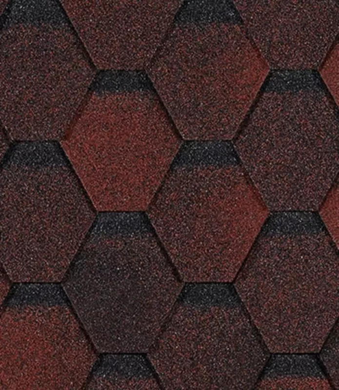 Гибкая черепица Docke PIE EURASIA/ ШЕСТИГРАННИК/ Красный Гипкий черепица andulin мягкая кровля Гибкая черепица