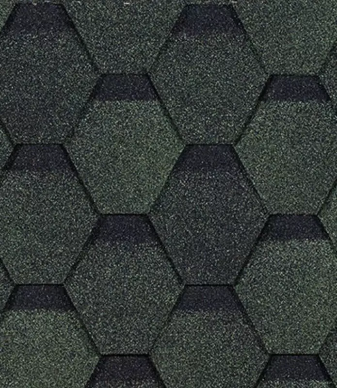 Гибкая черепица Docke PIE EURASIA/ ШЕСТИГРАННИК/ Зеленый Гипкий черепица andulin мягкая кровля Гибкая черепица