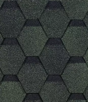 Гибкая черепица Docke PIE EURASIA/ ШЕСТИГРАННИК/ Зеленый Гипкий черепица andulin мягкая кровля Гибкая черепица