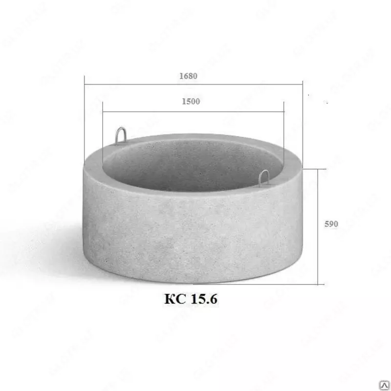   Бетонное кольцо для колодца KS 15-6