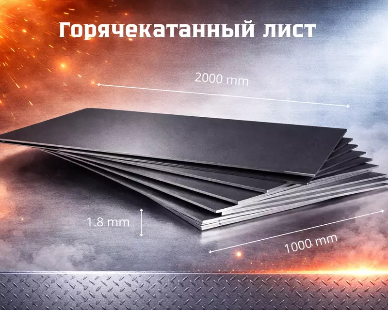 Стальной лист горячекатанный 1.8*1000*2000