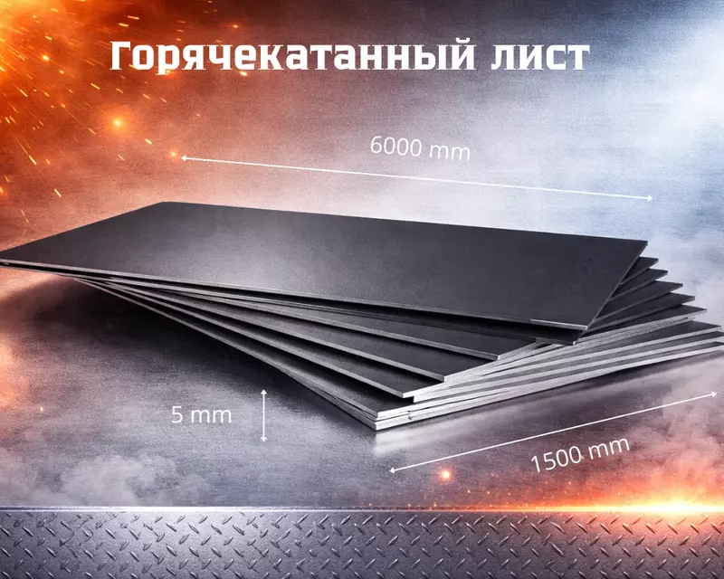 Стальной лист горячекатанный 5*1500*6000