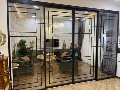 Стеклянные раздвижные двери Loft купе премиум класса