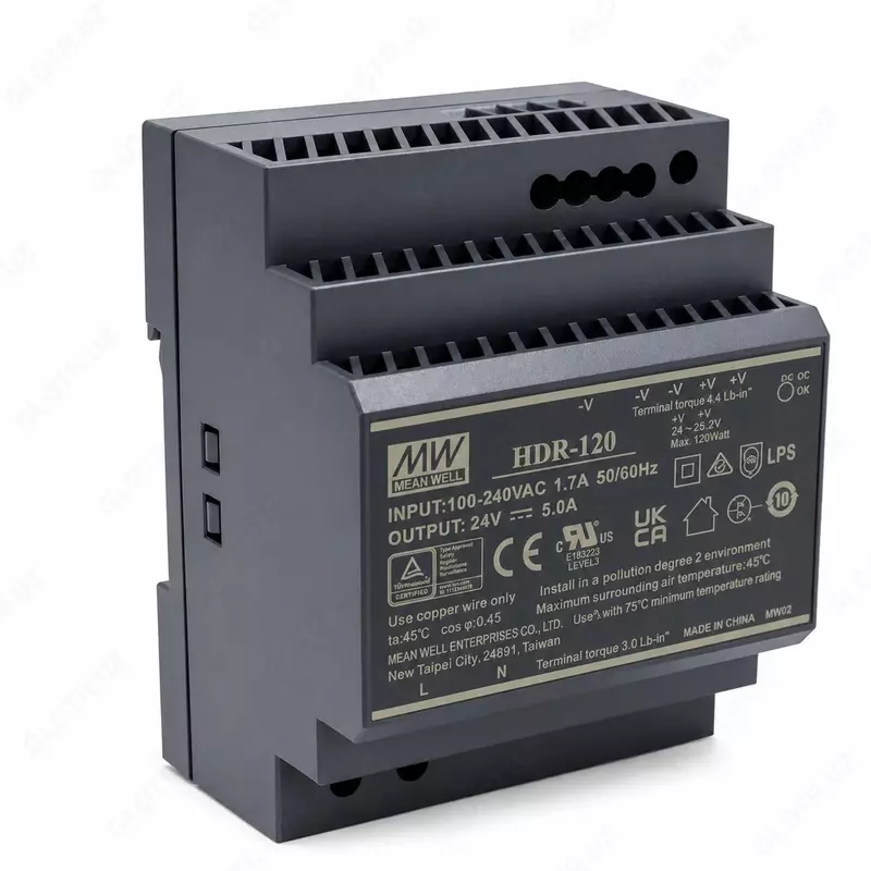 O'rtacha quduq HDR-120 DIN Rail sanoat kommutatsiya quvvat manbai
