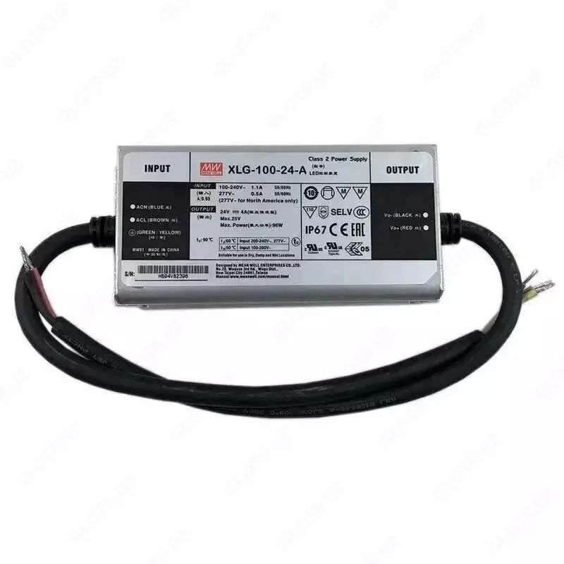 Светодиодный AC/DC драйвер "Mean Well" XLG-100-24-A, 100 Вт с выходом 24 В и регулировкой тока