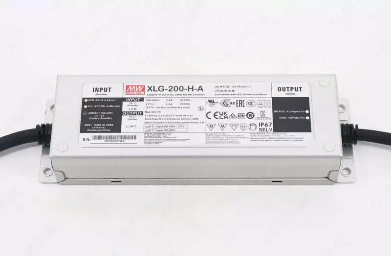 Светодиодный AC/DC драйвер "Mean Well" XLG-200-H-A, 200 Вт для промышленного и наружного освещения