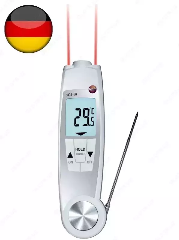 Testo 104-IR — комбинированный термометр для инфракрасных и погружных измерений температуры