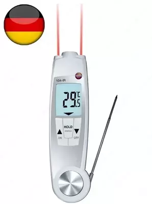 Testo 104-IR — комбинированный термометр для инфракрасных и погружных измерений температуры