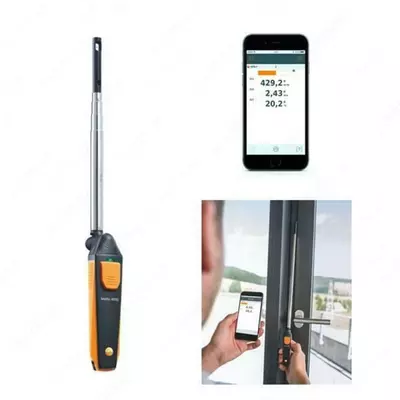 testo 405i – Smartfon/planshet orqali boshqariladigan Bluetooth funksiyali Smart Probe termoanemometri