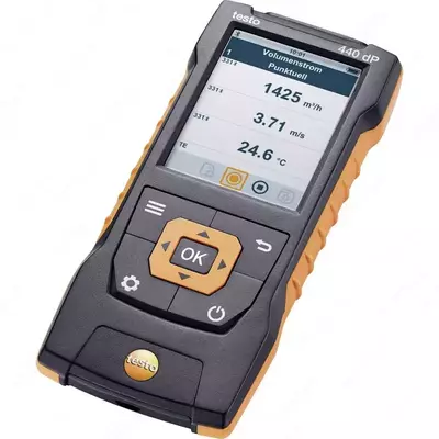 testo 440dp — прибор для измерения скорости воздуха и оценки качества воздуха в помещении со встроенным сенсором дифференциального давления