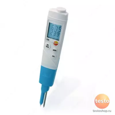 Testo 206-pH2 cho'ntak pH o'lchagich to'plami, korpus va bufer eritmalari bilan