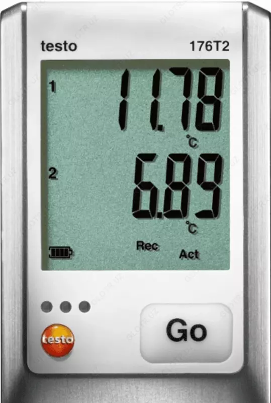 testo 176 T2 2х-канальный логгер данных температуры с разъемом для высокоточного внешнего зонда (Pt100)