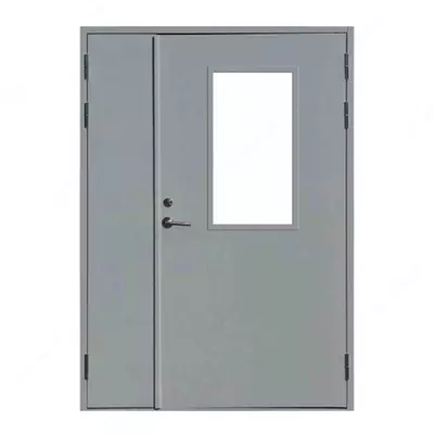 Yonginga chidamli metall eshik (oynali) Metinvestprokat ikki qanotli  2 ta qulf  yonginga chidamlilik darajasi EI-60 – EI-120 (Assortiment)