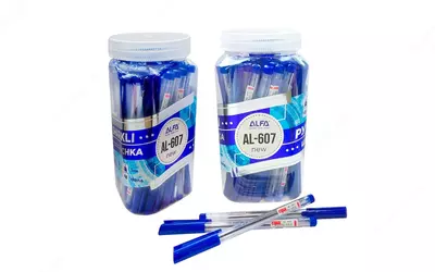 Шариковые ручки AL-607 New ALFA 1BP019  синие  для школы и офиса  в упаковке 40 шт