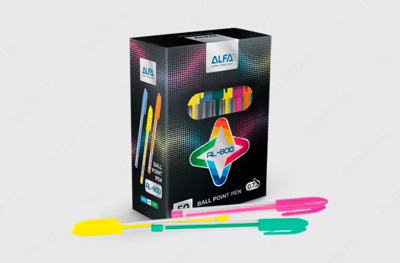 Sharikli ruchkalar AL-800 1BP023  ko‘k rang  qadoqda 50 dona