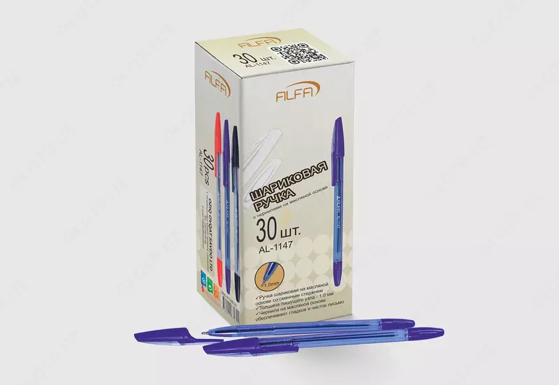 Sharikli ruchkalar AL-1147 1BP032  ko‘k rang  qadoqda 30 dona