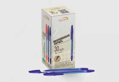 Шариковые ручки AL-1147 1BP032  синие  в упаковке 30 шт