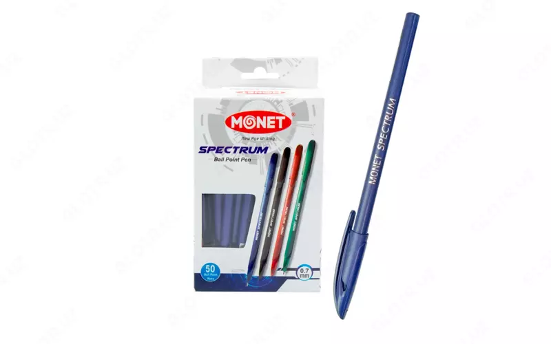 Sharikli ruchkalar Monet Spectrum  ko‘k rang  qadoqda 50 dona