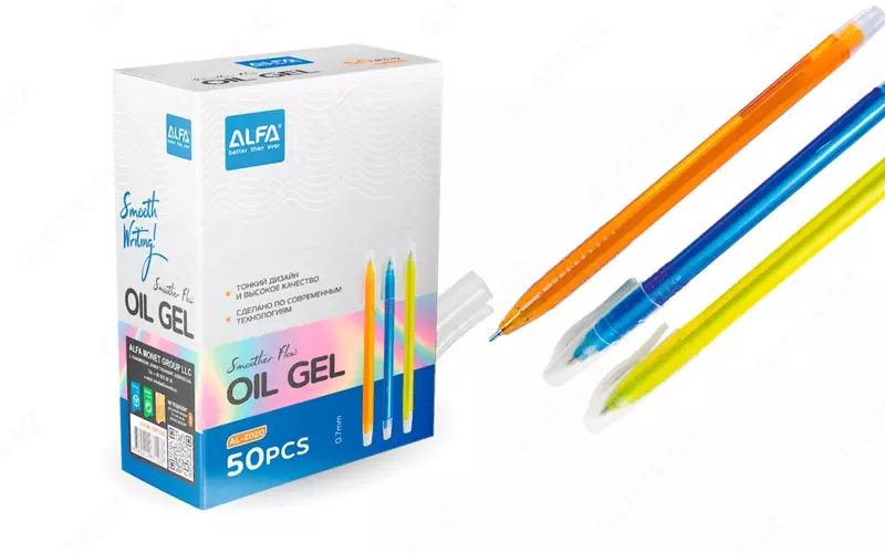 ALFA AL-2020 1BP020 sharikli ruchka  ko‘k rang  qadoqda 50 dona  maktab va ofis uchun