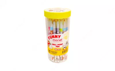 Шариковые ручки Monet Funny  синие  40 шт в упаковке  для школы и офиса