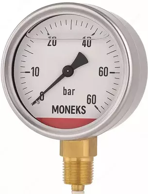  Манометр глицериновый MONEKS 0–60 бар G1/4B осевой (Арт. - 36525206) - 