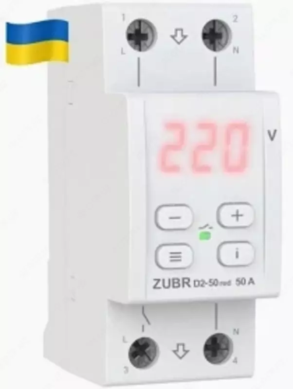 Реле напряжения D2-50 red ZUBR