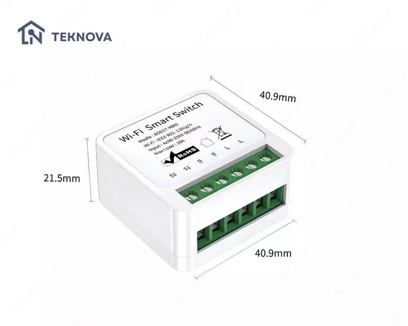 Умное Wi-Fi мини реле 16A Tuya Smart Switch  Алиса  голос и удалённое управление