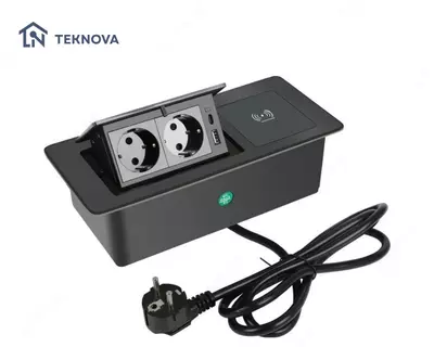 Mebel ichiga ornatiladigan yashirin smart rozetka bloki  20W simsiz  1.8m
