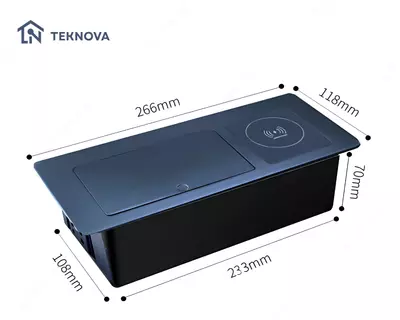 Mebel ichiga ornatiladigan yashirin smart rozetka bloki  20W simsiz  1.8m - 