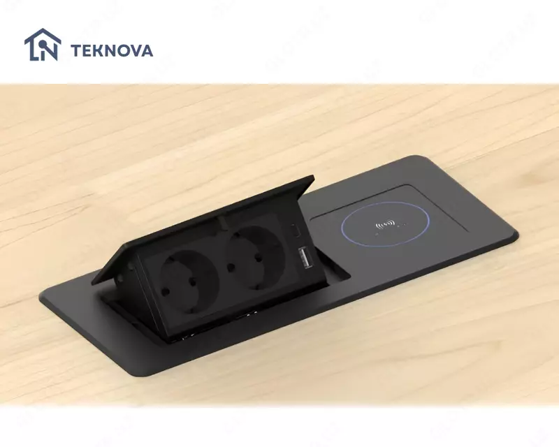   Mebel ichiga ornatiladigan yashirin smart rozetka bloki  20W simsiz  1.8m