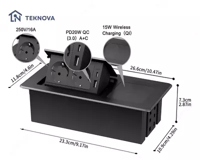  Mebel ichiga ornatiladigan yashirin smart rozetka bloki  20W simsiz  1.8m Ulgurji va chakana