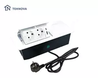  Mebel ichiga ornatiladigan yashirin smart rozetka bloki  20W simsiz  1.8m - Teknova