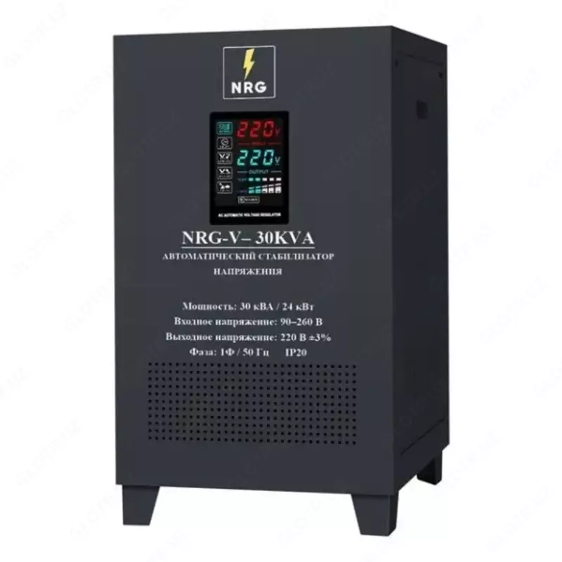 NRG-V-30KVA polga o‘rnatiladigan bir fazali 30 kVA kuchlanish stabilizatori