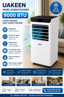 UAKEEN 9000 BTU mobil konditsioneri