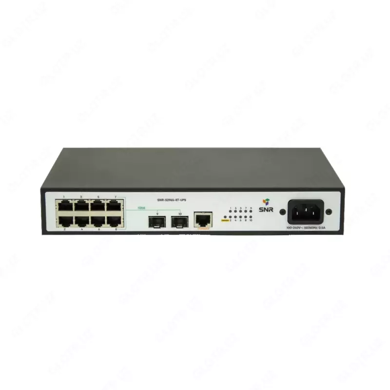 Boshqariladigan L2 kommutator SNR-S2965-8T-UPS 8 port SFP va AKB bilan