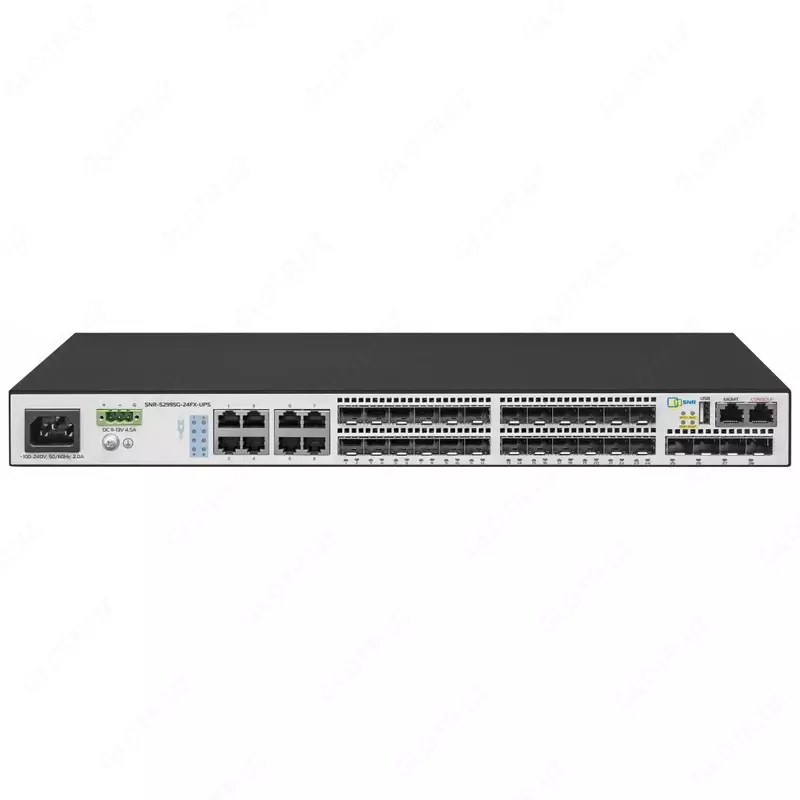 Boshqariladigan L3 kommutator SNR-S2995G-24FX-UPS SFP+ 10G va AKB bilan
