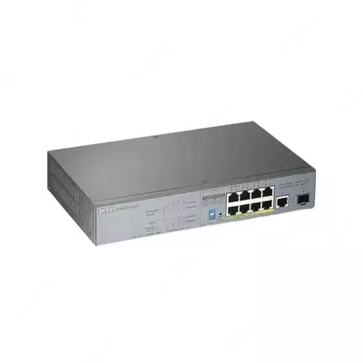 PoE+ kommutator Zyxel GS1300-10HP IP-kameralar uchun 8 port gigabit