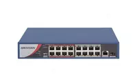 Коммутатор PoE Hikvision DS-3E0318P-E/M(B) 16 портов 100М  бюджет PoE 130 Вт