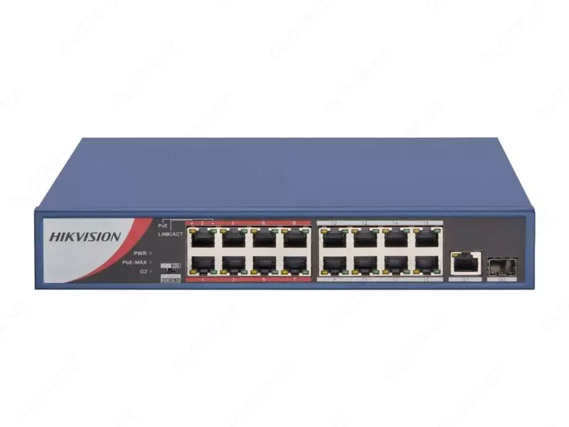 Коммутатор PoE Hikvision DS-3E0528HP-E 24 порта гигабитный  2×SFP  неуправляемый