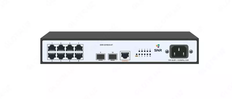 Коммутатор L2 управляемый гигабитный SNR-S2982G-8T 8 портов  2×SFP