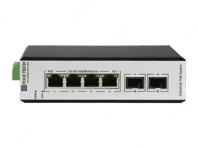 Коммутатор L2 промышленный PoE PXT-S250G-2S4T-POE 4×GE PoE + 2×SFP