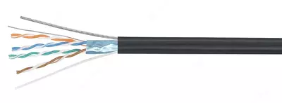 Кабель витая пара U/UTP кат. 5E 100МГц 4 пары LDPE OUTDOOR 1м черный (100м) (цена за бухту)