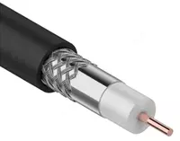 Koaksial kabel RG11 CCS 75Om FPE PVC qora (300m) (metr narxi)