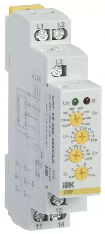 Реле контроля фаз IEK ORF-05/ORF-06 трёхфазное 220-460В AC