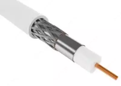 Кабель коаксиальный RG59 CCS 75Ом FPE PVC бел. (100м) GENERICA (цена за метр)
