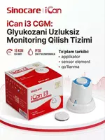 iCan i3 Sinocare CGM uzluksiz glyukoza nazorati tizimi  15 kun  2 yoshdan oshgan