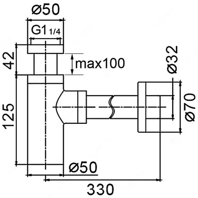   Сифон для раковины металлический FRAP F82 (Хром)