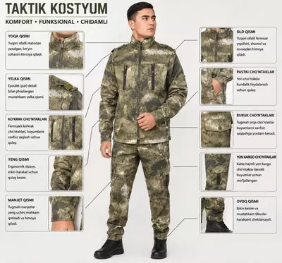 Спецодежда для силовых структур (куртка и брюки), камуфляжный цвет, размеры 46–58, смесовый материал