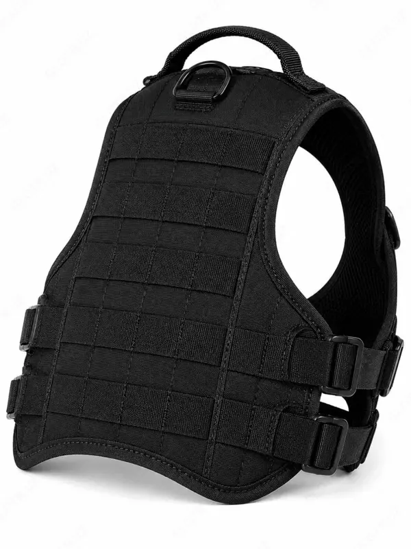 Тактический жилет для собак из ткани "KARDURA", 610 г., регулируемый, черный, размер ремня 70